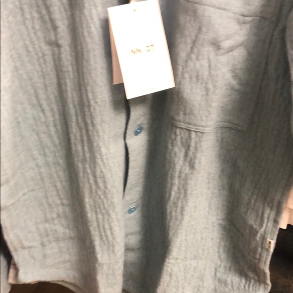 NNO7 Adwin 5366 Puckered Wool Blend Button Up Shirt Jacket..Olympic Blue - Picture 6 of 7